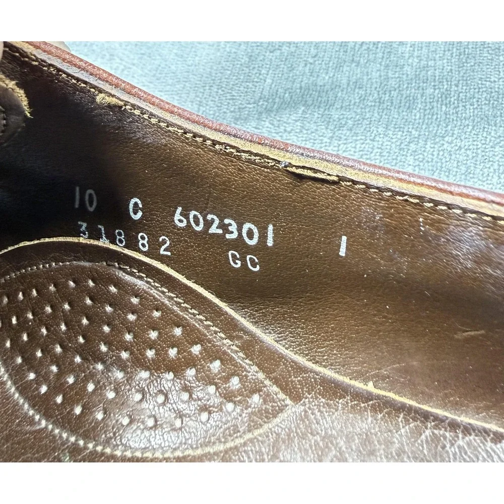 Vintage Florsheim Comfort Cushion Shoes Mens Size 10 C Brown Leather Derby Dress